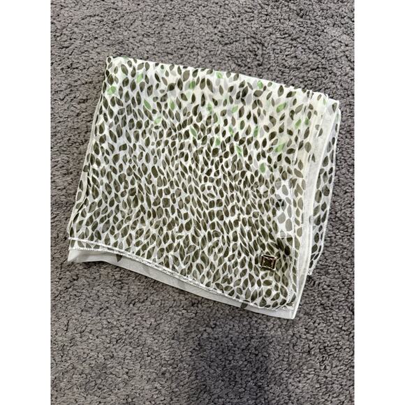 Liz Claiborne Vintage Silk Scarf Green - Picture 5 of 7